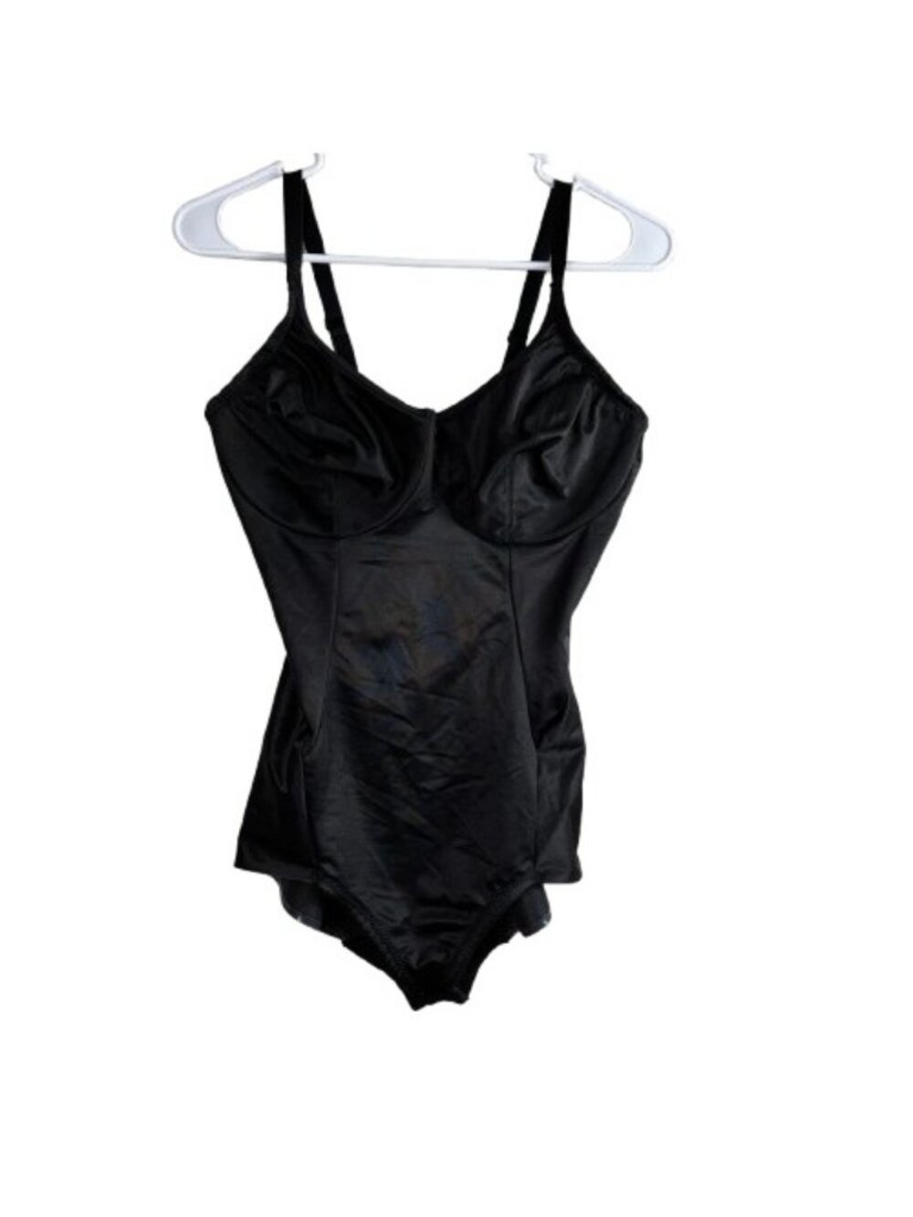 Tara Lingerie Black Satin Bodysuit Sz 40C Romantic Coquette